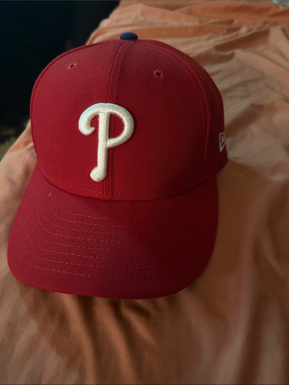 Phillies New Era Red and Black MLB 59FIFTY Fitted Cap